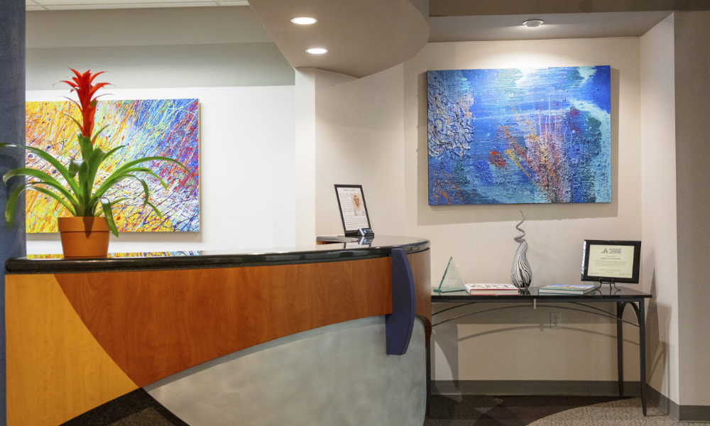 Dental office reception desk